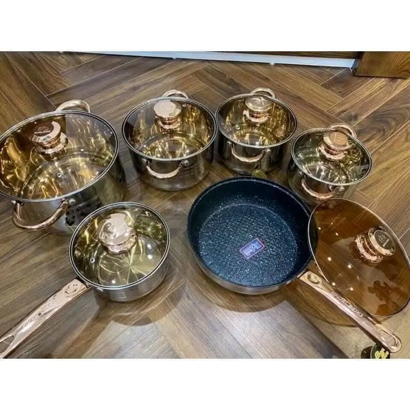 BỘ NỒI ĐỨC 6 MÓN 12 CHI TIẾT CAO CẤP CHÍNH HÃNG  CHEF&CHEF Hàng Cao Cấp (Chuẩn Loại 1 ) 3