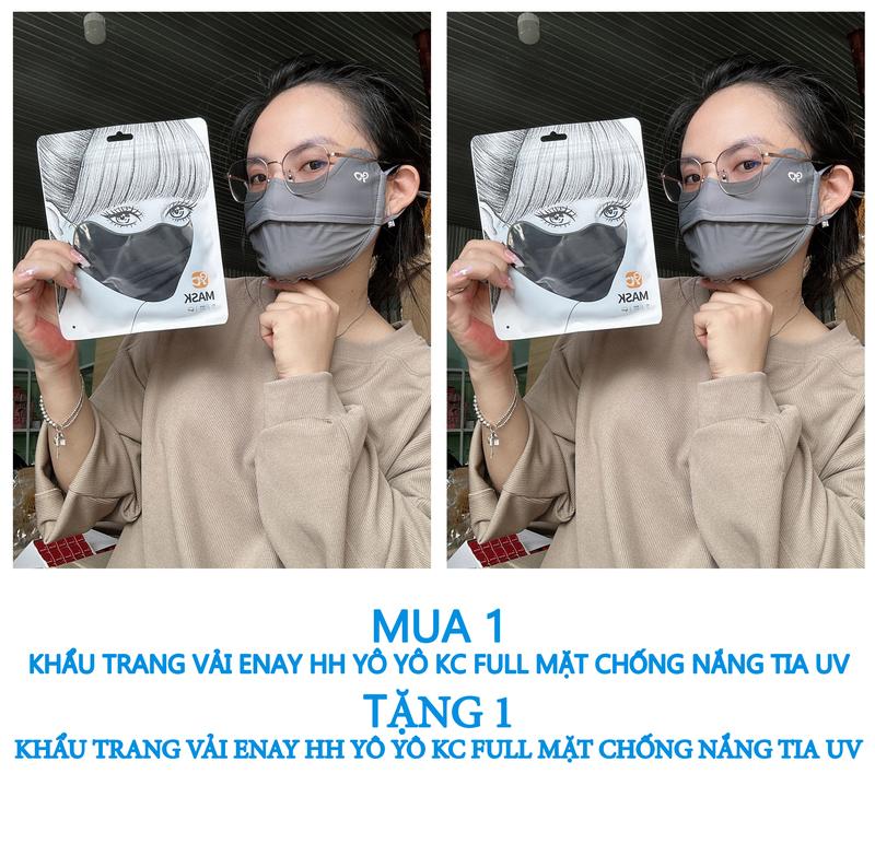 ( MUA 1 TẶNG 2 ) KHẨU TRANG VẢI ENAY HH YÔ YÔ KC FULL MẶT CHỐNG NẮNG TIA UV