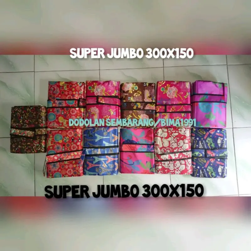 Tikar Lipat Piknik Microsatin ukuran Super Jumbo 300 x 150 Anti Selip Outdoor Camping