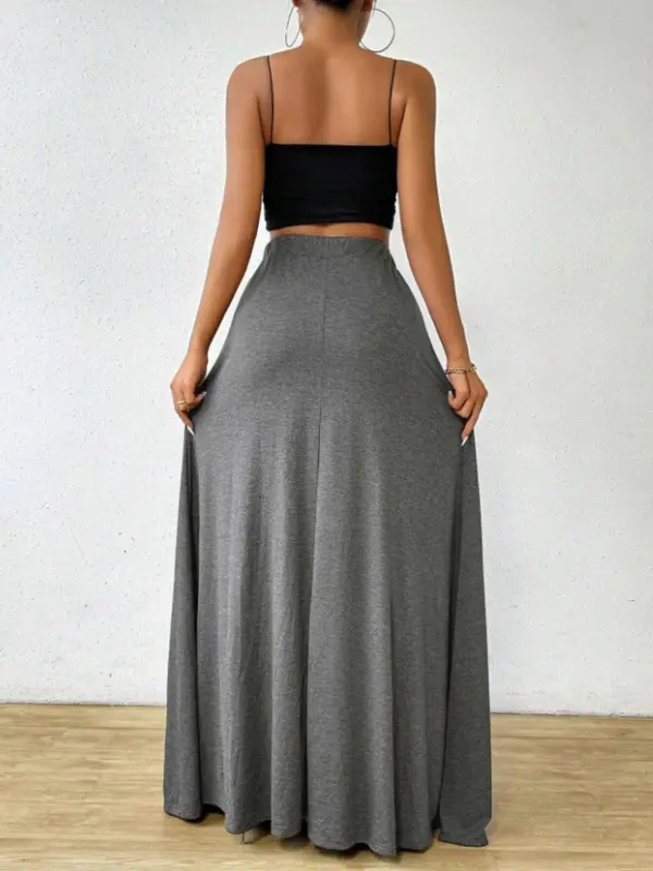 Women's Plain Tie Long Skirt, Elegant Fashion Casual High Waist Skirt for Daily Outdoor Wear, Ladies Bottoms for All Seasons 7