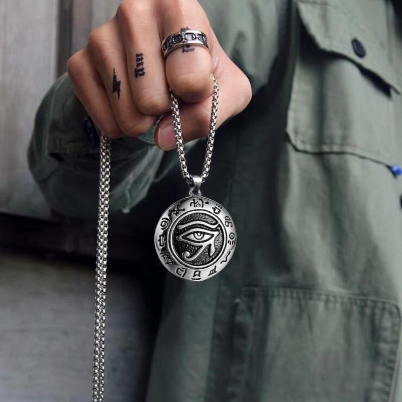 Product Introduction of Mặt Dây Chuyền Mắt Horus Bằng Thép Không Gỉ, Thiết Kế Sáng Tạo Mới, Phong Cách punk Độc Đáo, Dành Cho Nam Giới, Làm Bằng Thép Titan, Trang Sức Mặt Dây Chuyền 3