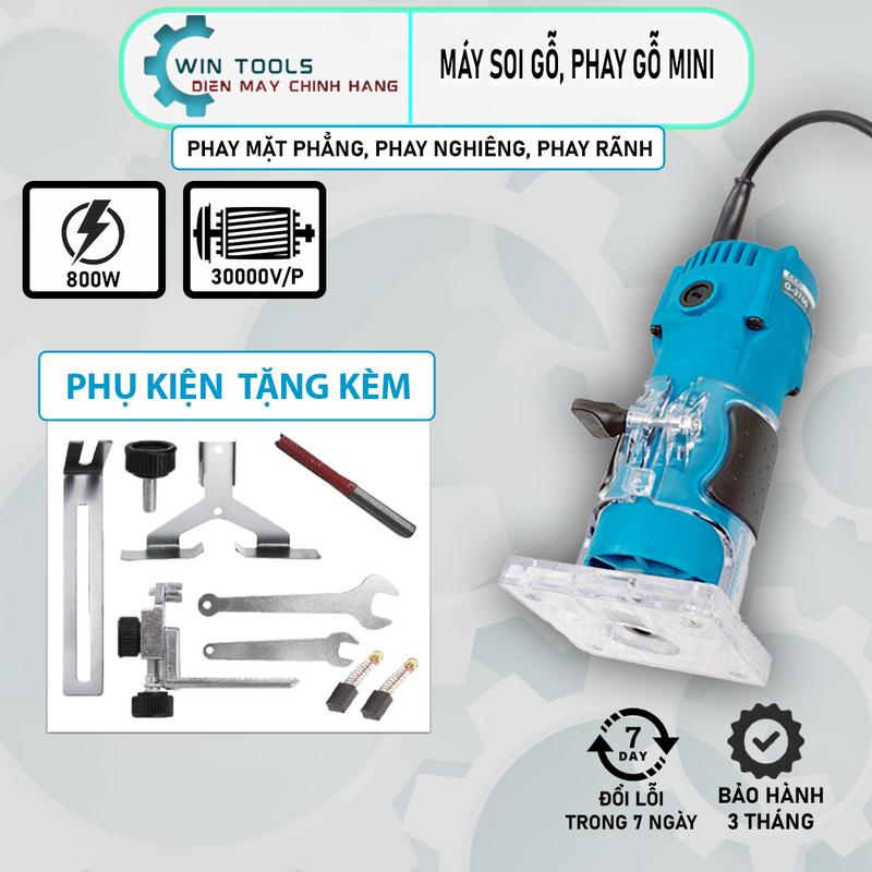 Máy soi gỗ 3706, Máy phay, máy soi gỗ cầm tay,soi alu cầm tay mũi 1/4, công suất cao 800w