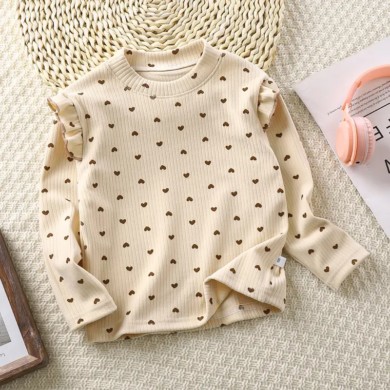ByKiddos – Atasan Kaos Anak Perempuan Lengan Panjang Tangan Rampel Motif Lucu Gaya Modis 4