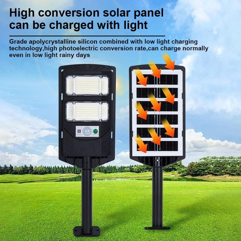 Solar Powered Outdoor Street Light, Ultra-bright LED Garden Light, Outdoor Solar Light with Motion-Sensor, Outdoor Lighting for Garden, Yard, Patio 2