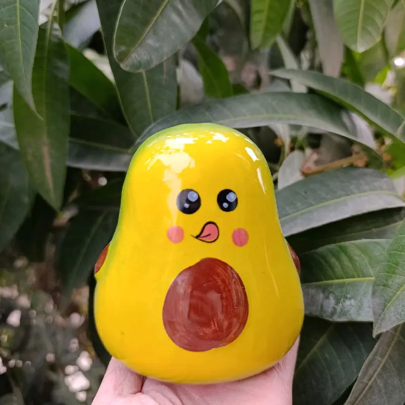 Heo sứ tiết kiệm hình Trái Bơ dễ thương gồm 2 size: mini và lớn - Ống Tiết Kiệm 5
