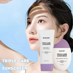 1/2/3 Pcs 50/100ml Triple Care Creat Sunscreen Cream SPF 40 PA +++ UV Perlindungan Matahari BLOCK Ringan Ringan Tidak Berminyak Pelindung Matahari Jangka Panjang Tubuh Perawatan Kulit Lotion Sunblock Menyegarkan Moisturizing Brightening Sunscreen Cream 17