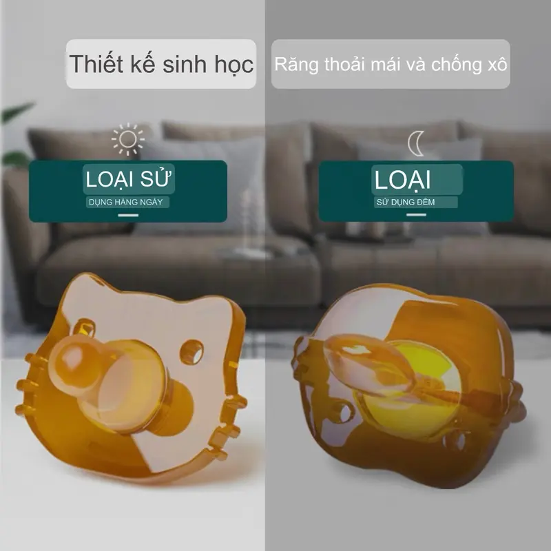 Ti giả cho bé kidzoo.cm ngày và đêm bằng silicone từ 0 - 24m Cao Su 1