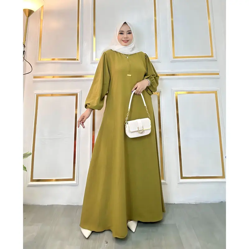 Shalwa gamis model terbaru kekinian bahan cringkel airflow by dereza style Muslim Crinkle 2