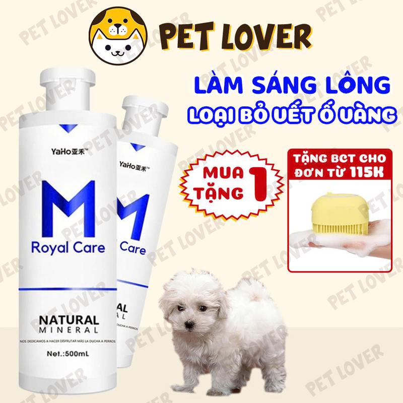 Sữa tắm cho chó lông trắng, loại bỏ vết ố và mùi hôi trên lông Yaho Rolay Care chai 500ml white  coat  shampoo 1