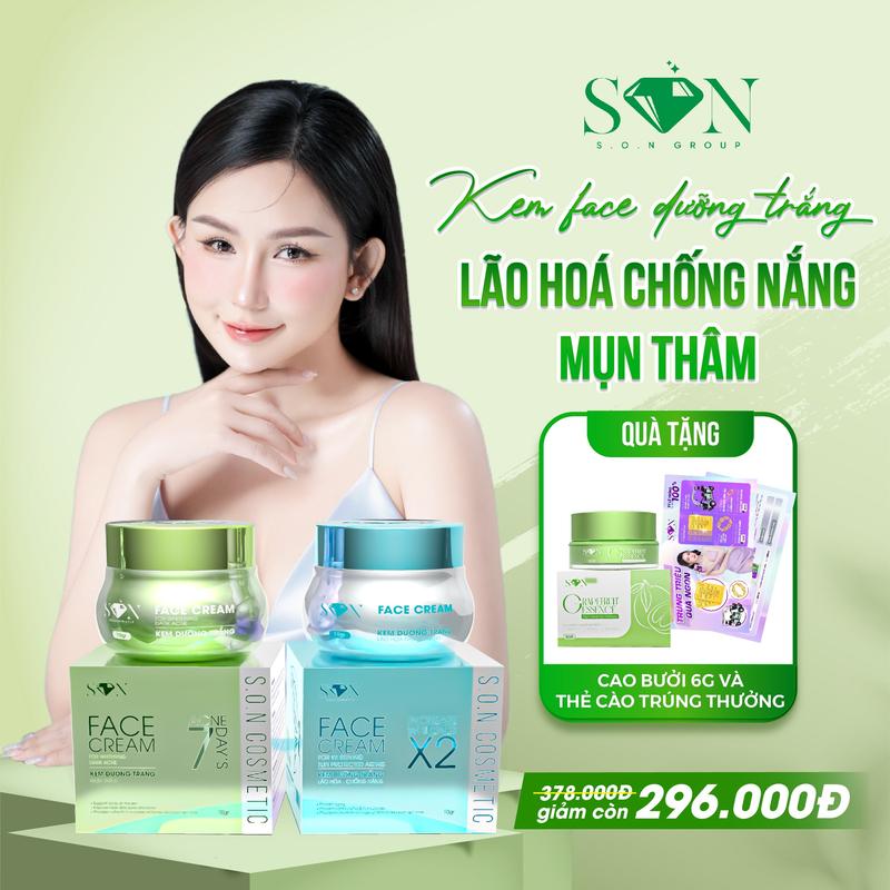 [MẪU MỚI] COMBO KEM FACE 2 MÓN: ( KEM FACE DƯỠNG TRẮNG + KEM FACE HỖ TRỢ MỤN THÂM ) S O N COSMETIC - CÔ TIÊN MIỀN TÂY Làm Đẹp Da Nữ Skincare Chăm Sóc Da Dưỡng Ẩm Da