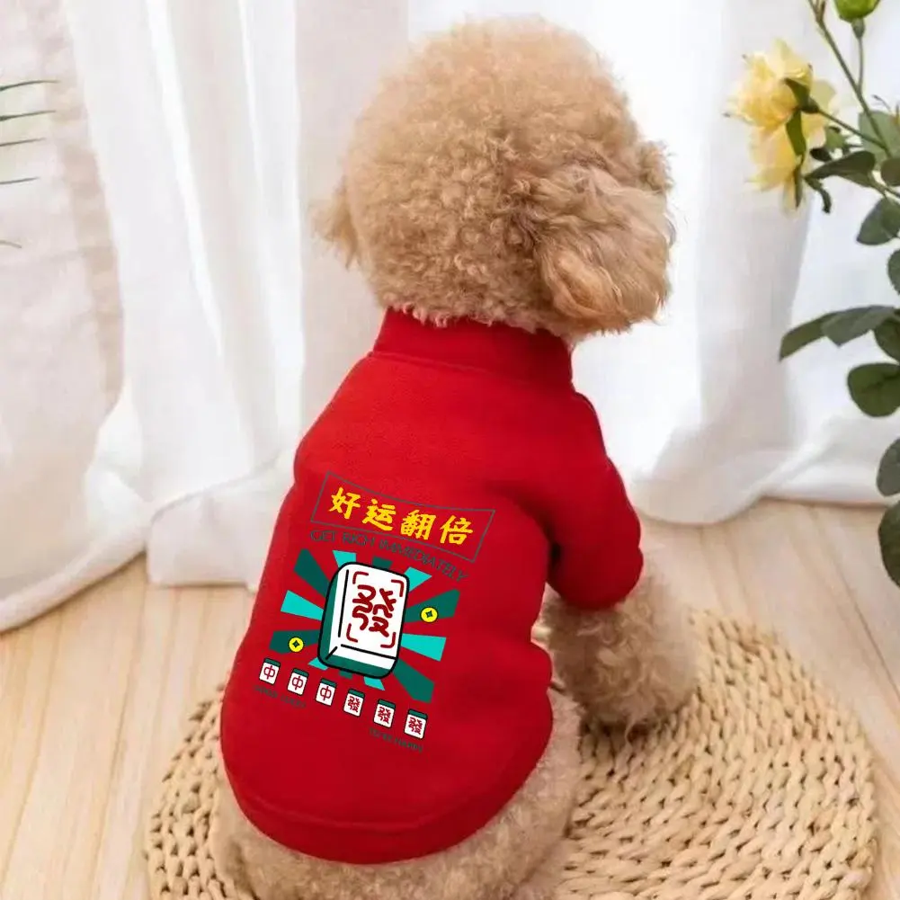Pet Cute Cartoon Design Clothes Chinese New Year CNY Dog And Cat Hoodies Pet Shirt Cute Shirt