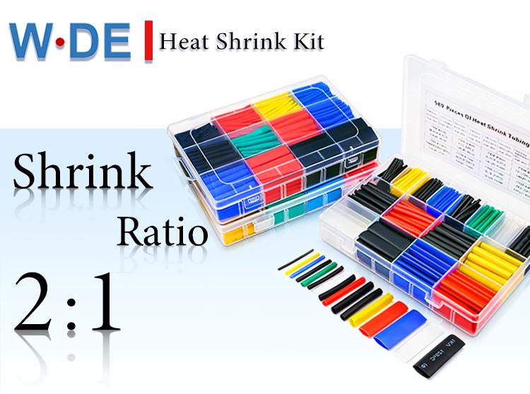 Product Introduction of Spot Goods COD 530-580pcs Heat Shrink Tube 2:1 Thermoresistant Tubing Heat Shrink Wrapping Kit Electrical  Wire Cable Insulation Sleeving 1 Set 1