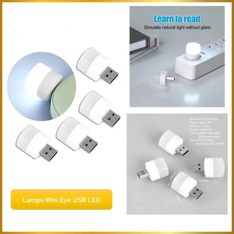 (COD) Lampu Led USB Mini Portable Lampu Baca Lampu Tidur Lampu Travel Mini Light USB 0