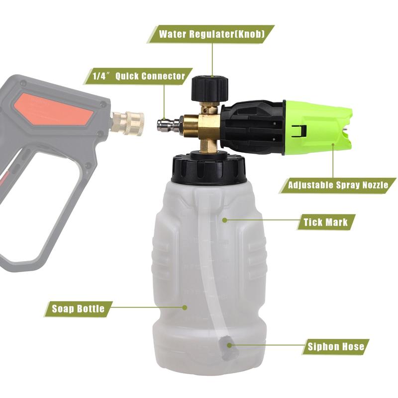 Pressure Washer with Foam Cannon, Power Washer Foam Blaster with Car Wash Mitt, Foam Lance Kit with 1/4 Inch Quick Connector, Cleaning Gadgets 3