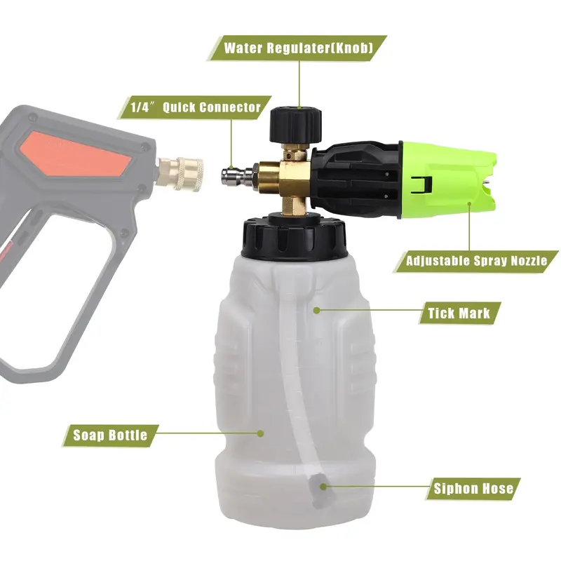 Pressure Washer with Foam Cannon, Power Washer Foam Blaster with Car Wash Mitt, Foam Lance Kit with 1/4 Inch Quick Connector, Cleaning Gadgets 2