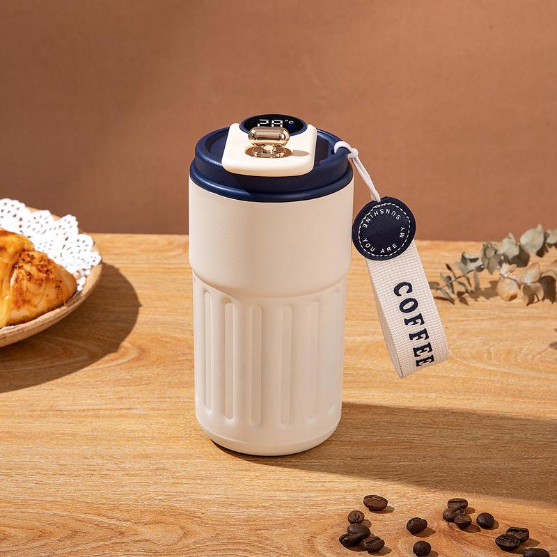 Product Introduction of New Coffee Cup 316 Stainless Steel Insulation Cup Women's Water Cup Intelligent Temperature Display Insulation Cup Cold and Hot Drink Water Cup Office Cup Sports Outdoor Water Cup Gradient Color Water Cup 410ml 6