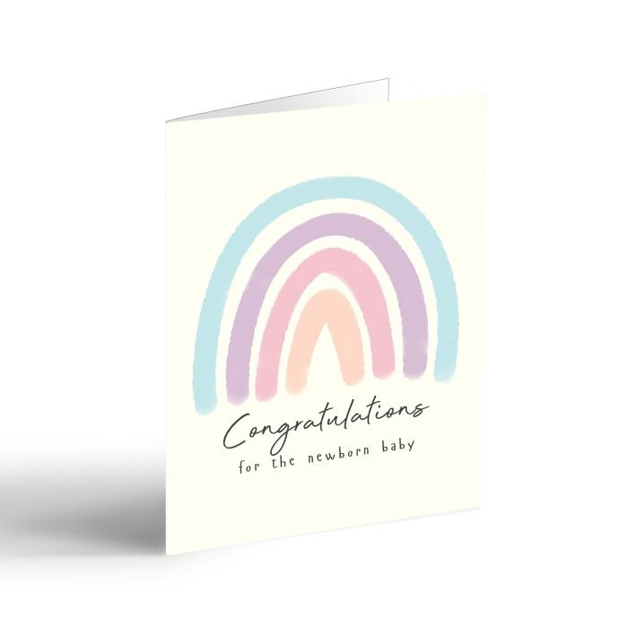 Gambar Capricorn Design Kartu Ucapan Welcome Baby Aesthetic | Greeting Card Congrast Baby Born Rainbow Pastel Series - ED 114 - Welcome Baby dari Capricorn Design Kota Tangerang Selatan Tokopedia
