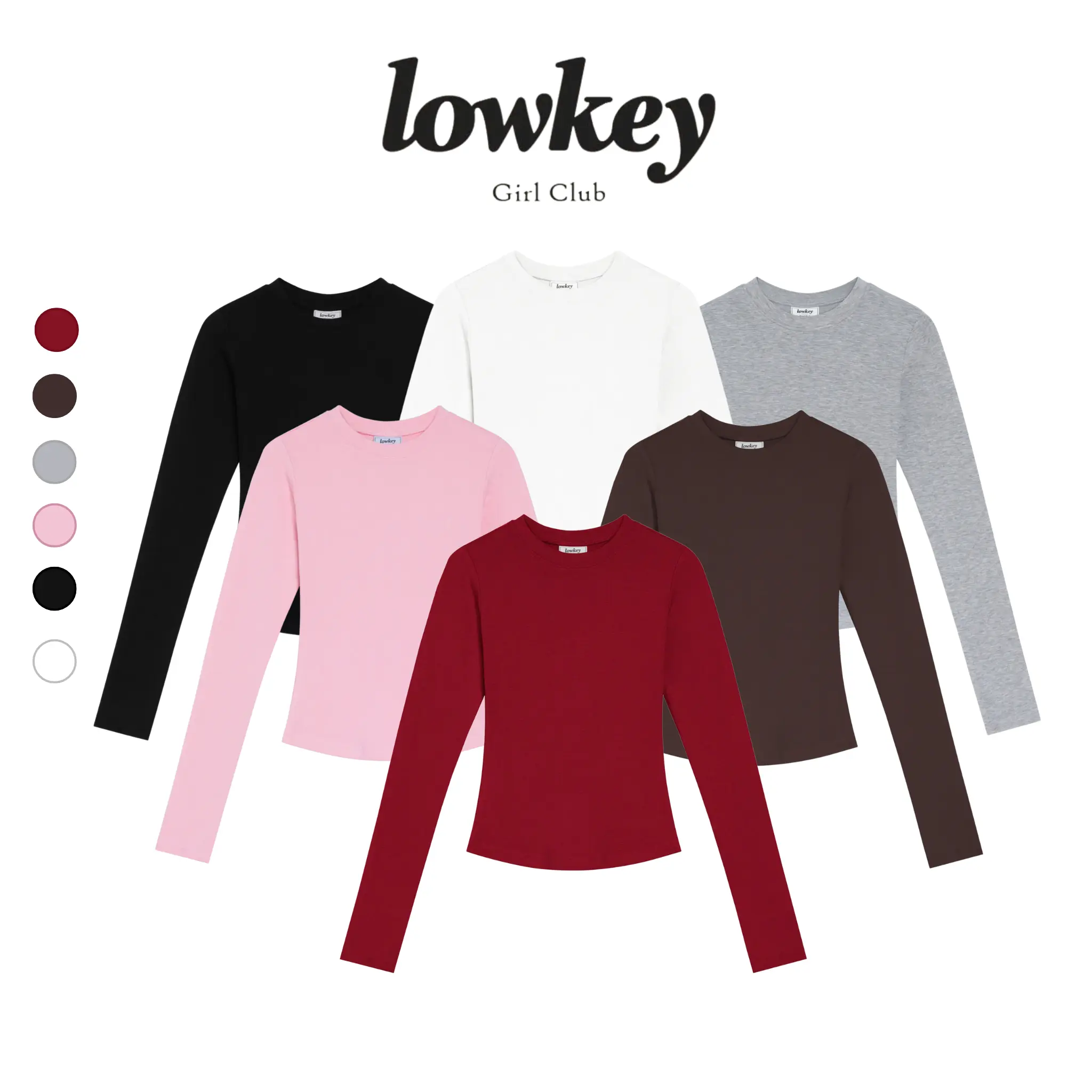 K5208 LOWKEY - ÁO THUN BODY BASIC TAY DÀI VẢI BORIP THUN GÂN COTTON CO GIÃN MÁT MẺ