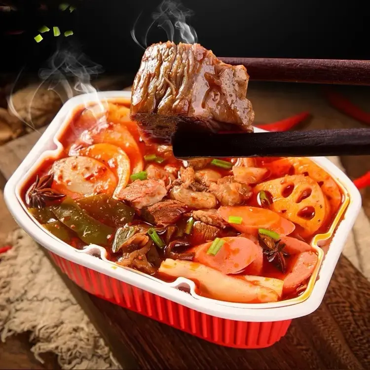 Combo 2 hộp lẩu cay tự sôi Trùng Khánh ( 1 hộp bò và 1 hộp rau củ ) Food Food mì ko cay cơm tự sôi omachi hộp cơm tự chín cháo th true haidilao hotpot miến ăn miến xào mì3 miền 10 gói 7