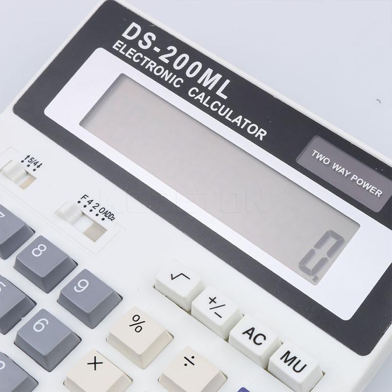 Office Computer Calculator with Large Buttons Keys DS-200ML Multifunction Battery-powered 12 Digits Big Display 4