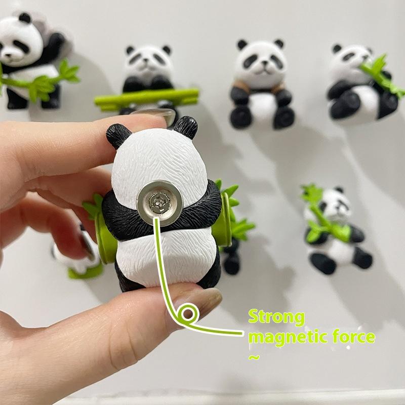 Product Introduction of Panda refrigerator magnet 8-piece set magnetic 3D stereo ice refrigerator home decoration ornaments magnet travel souvenir 6
