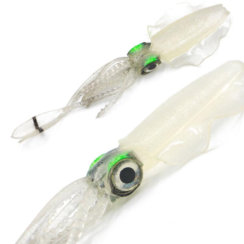 HU Sea Fishing Bionic Squid Bait with Ear Thin Fin Soft Bait - TikTok ...
