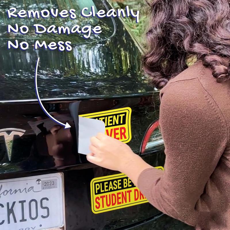 Product Introduction of Student Driver Sticker, Please Be Patient Student Driver Sticker, Removable Student Driver Decals for Cars & Windows 5