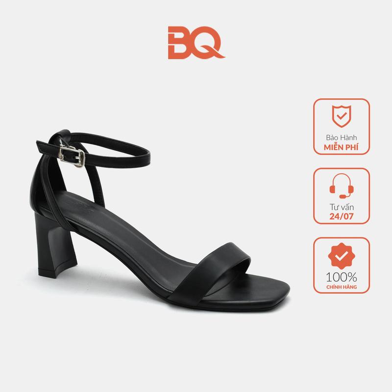 Giày sandal cao gót nữ 5p đế vuông mũi vuông BQ Gi H92 0