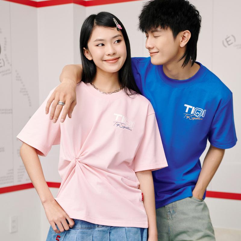 Áo thun TiQi form rộng chữ kí nam nữ A53