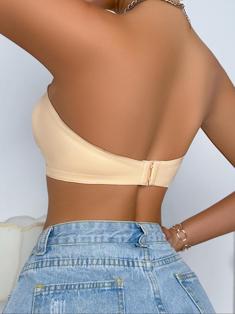 Product Introduction of Women's Solid Color Push Up Wireless Bra, Basic Comfortable Breathable Removable Strap Bra, Women's Lingerie for All Seasons 2