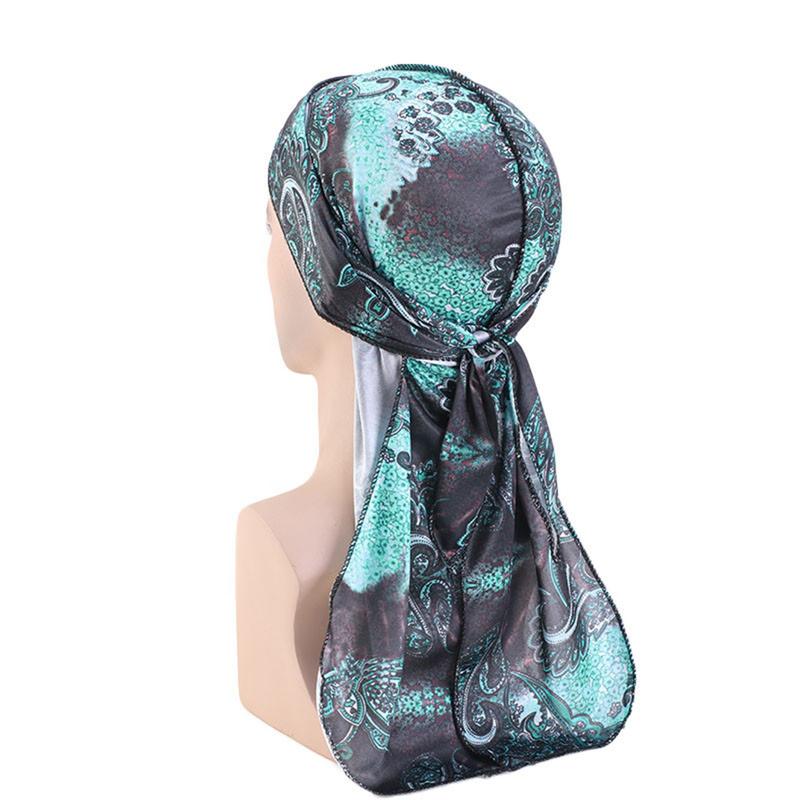 Product Introduction of Men Women Durag Turban Hat Bandanas Headwear Turban Cap Long Tail Pirate Hat Headwrap Wave Caps Hair Accessories 18