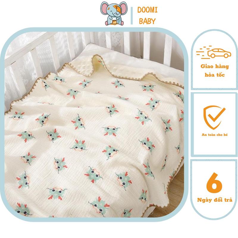 [Sản Phẩm Bán Chạy] Chăn Điều Hòa Cho Bé, Chăn Xô Muslin Hạt Đậu Kích Thước 80*100cm Mềm Mịn Thoáng Mát Doomi Baby - HT626 0