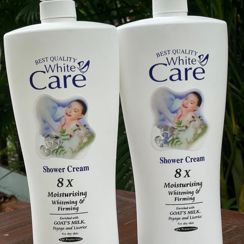 Com bo 2 chai Sữa tắm trắng cao cấp Dê White Care 1200ml - Dưỡng ẩm và ngăn ngừa lão hóa - Nữ, Dưỡng Body