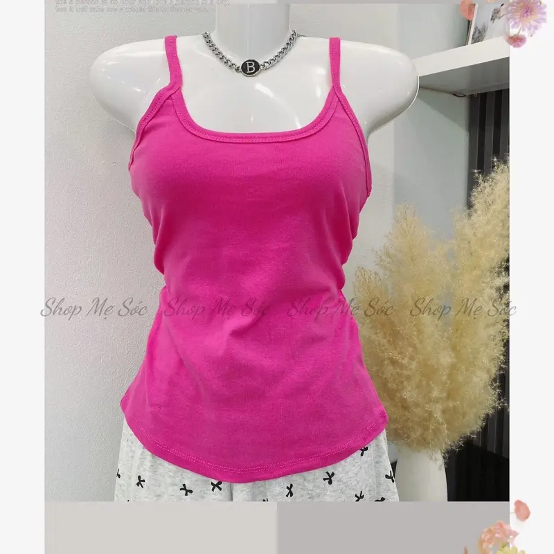 Áo hai dây nữ bản nhỏ , chất Cotton trơn bassic, chất mát lạnh cho nữ co giãn 1