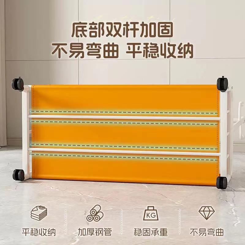 Product Introduction of Household Floor Hanger with Basket with Wheels Movable Bedroom Hanger Indoor Storage Clothes Hanger Storage Coat Rack 6