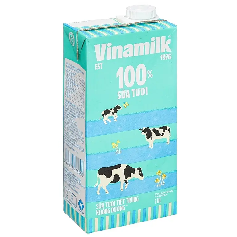 Sữa tươi tiệt trùng không đường Vinamilk hộp 1Lít