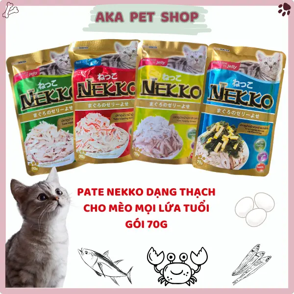 Pate cho mèo Nekko - pate dạng thạch, mouse cho mèo mọi lứa tuổi (70g)