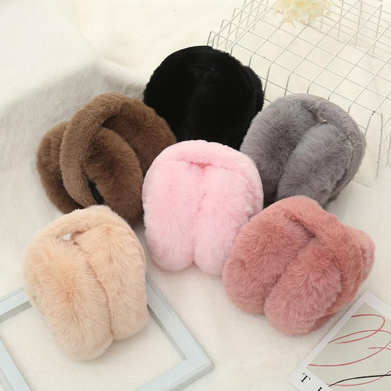 Product Introduction of Portable Ear Warmer Women Men Winter Warm Faux Fur Ear-Muffs Soft Plush Earmuffs Foldable Earflaps 17