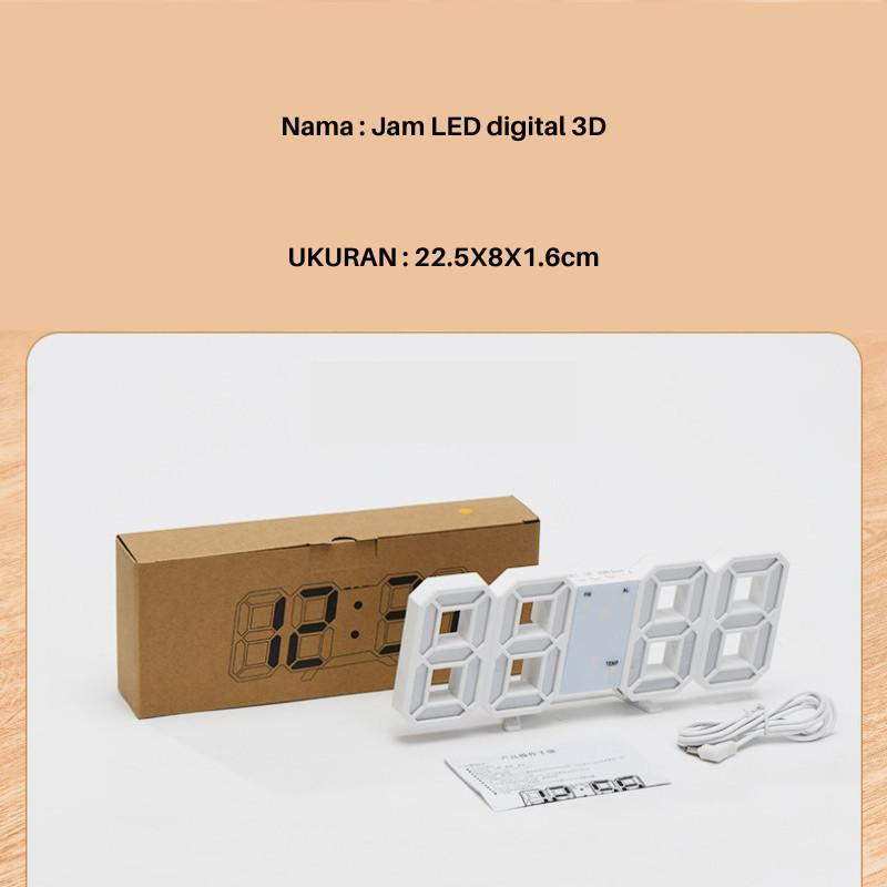 Jam Dinding Digital LED 3D Modern/ Jam Dinding Digital / Jam Dinding LED / Jam Dinding Estetik / Jam Meja Led Digital + SUHU / Jam Meja Led 6
