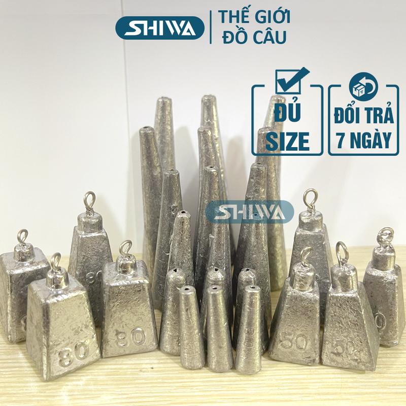 Chì Câu Cá ĐỦ SIZE 10 Viên 10g Đến 100g - Chì Câu Đài Câu Sông Câu Lure, Chì Xuyên Tâm Phụ Kiện Đồ Câu SHIWA