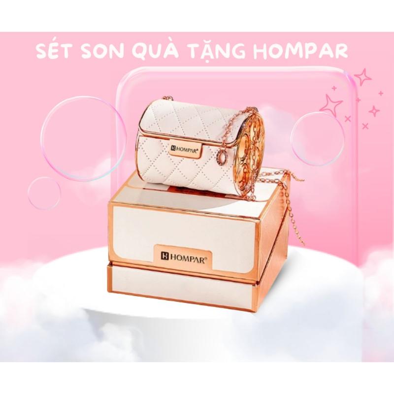 Son túi xách HOMPAR Gồm 3 màu son và 1 son dưỡng kèm hộp làm,làm quà tặng bạn gái sinh nhật, valentine , giáng sinh , ..