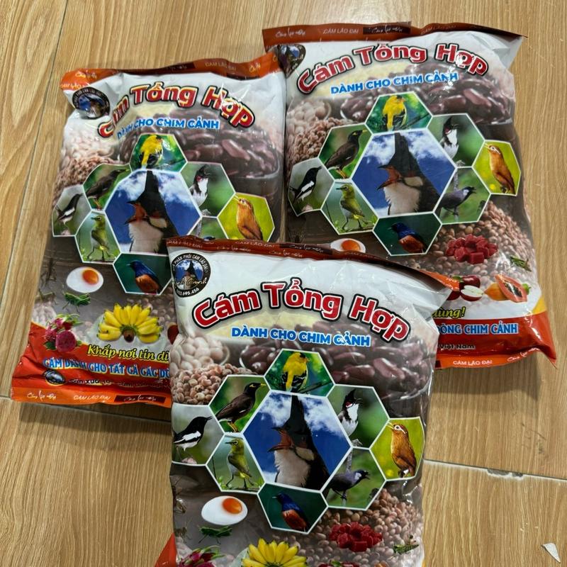 Combo 3 gói cám chim Tổng hợp Lão Đại (1kg) (gói đỏ) dùng cho tất cả các loại chim cảnh