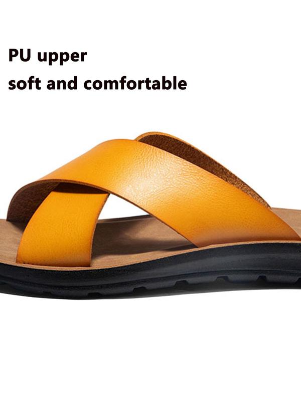 Men's Simple Plain Fashion Slippers (1 Pair), Casual Fashionable Wide Fit Slippers for Summer, Lightweight Breathable Non-slip Slippers for Indoor and Outdoor 8