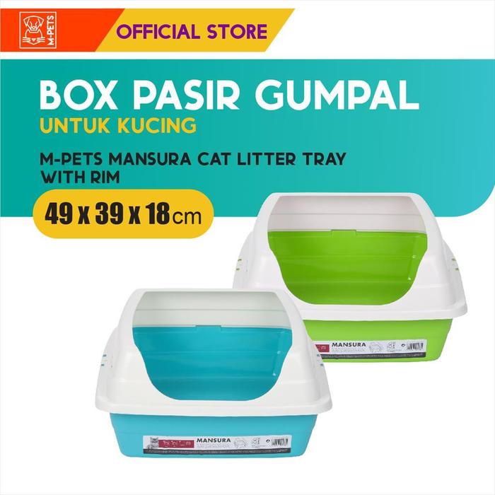 Gambar M-Pets Mansura Cat Litter Tray With Rim / Tempat Pasir Gumpal Kucing dari M-Pets Volk Pets Indonesia Kota Tangerang Tokopedia