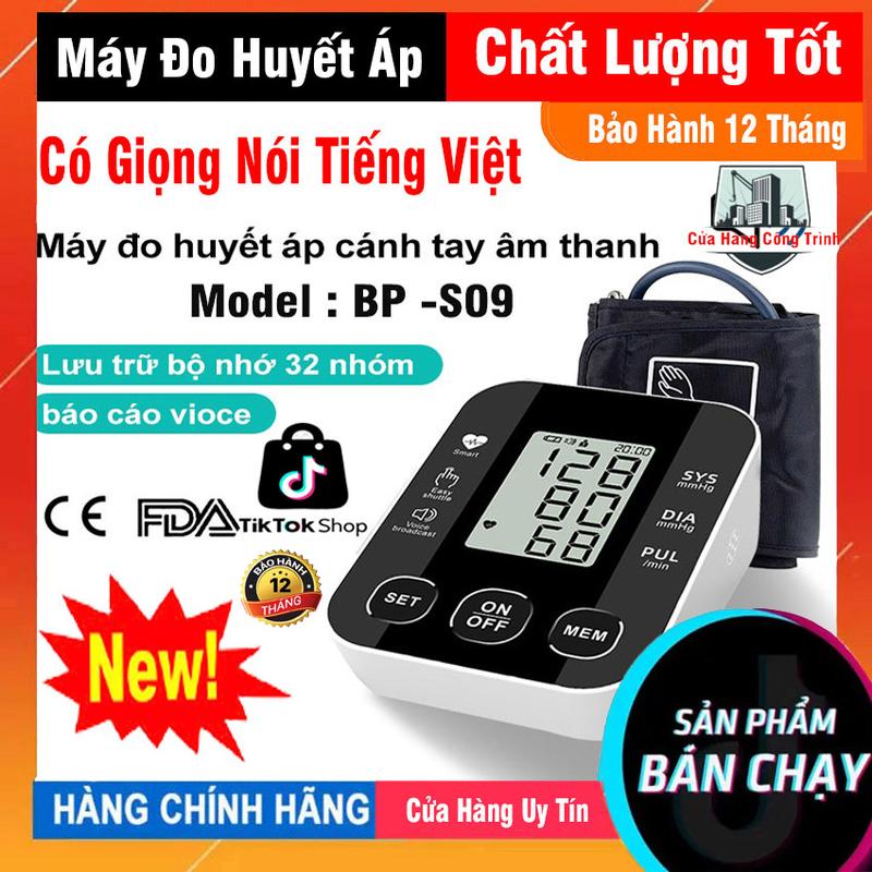 Đo Huyết Áp Aique BP-S09 Chính Hãng - Máy Đo Huyết Áp Điện Tử Nhật Bản - Chíp Thế Hệ Mới Đo Nhịp Tim Chuẩn BYT Màn Hình Lcd Hiển Thị Chính Xác Đo Cực Nhanh.