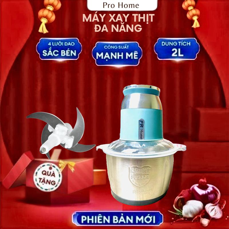 [TẶNG KÈM LƯỠI DAO ]Máy xay thịt đa năng - Xay cua cá - rau củ quả - Xay thực phẩm -Hàng chính hãng - Dung tích 2L 4 Lưỡi dao sắc bén