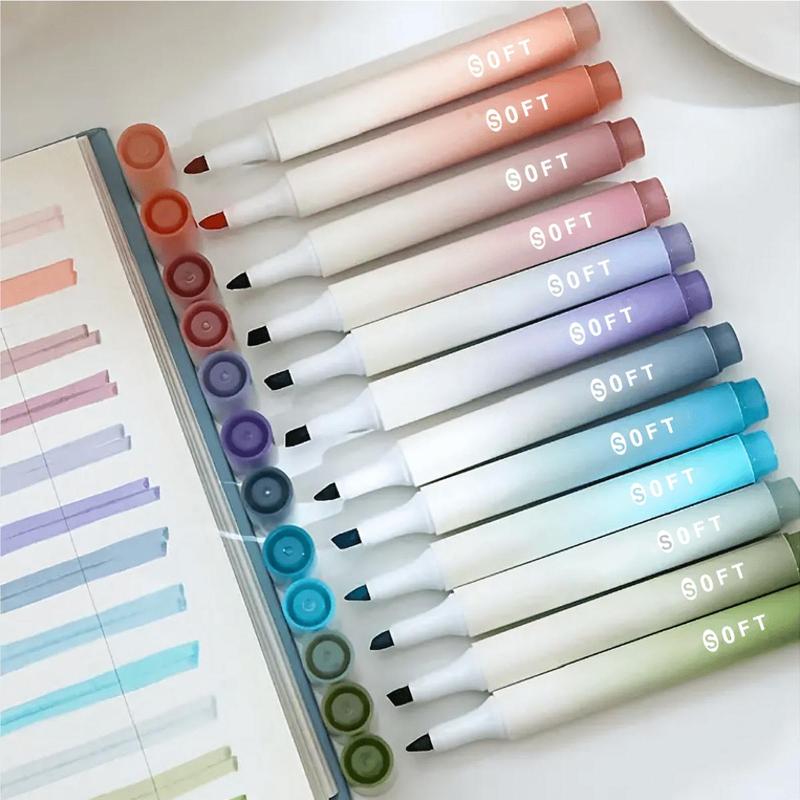 8/12pcs Marker Pen for Highlight Writing Taking Notes Drawing DIY