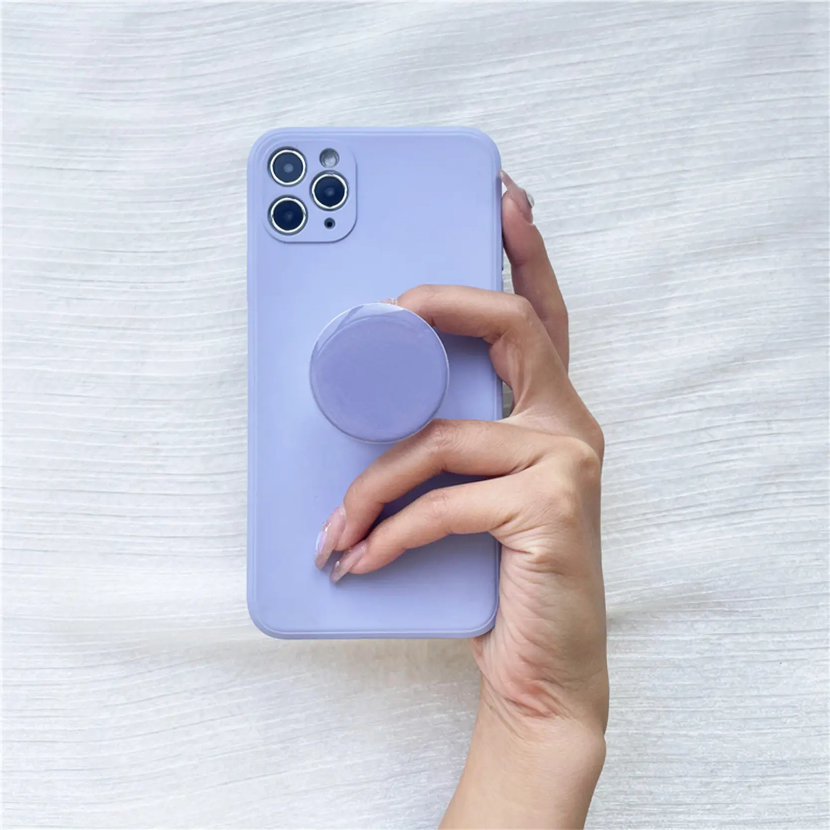 2PSC Simple and convenient phone socket, solid color transparent phone holder, high-quality epoxy resin phone grip