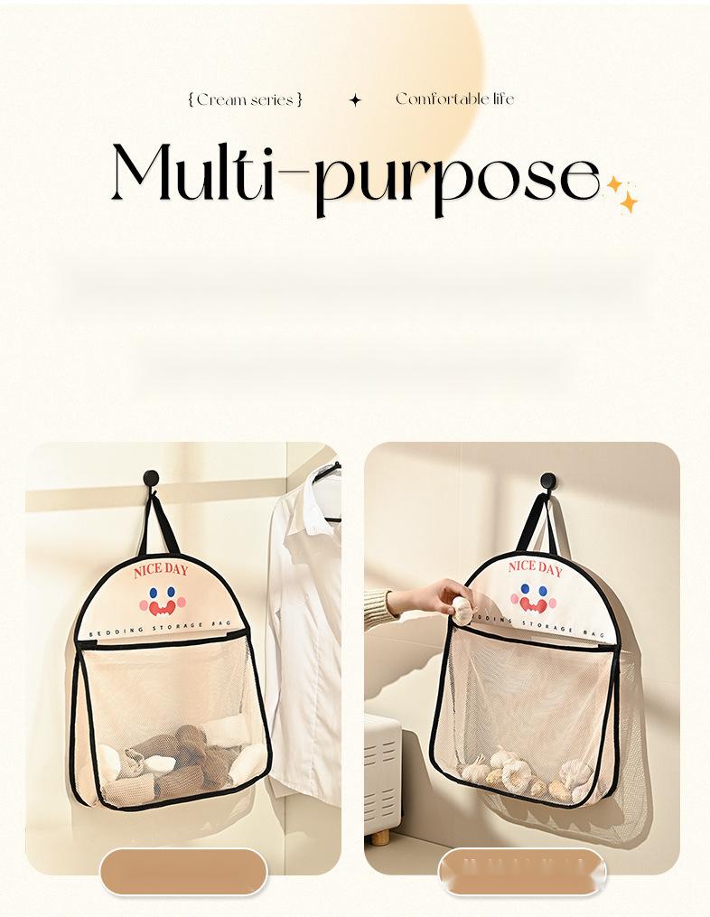 Product Introduction of Hanging Storage Net for Organizing Clothes and Socks Underwear and Sock Hanging Organizer Closet Storage Bag for Organizing Clothes Wall Mounted Storage for Small Items 2