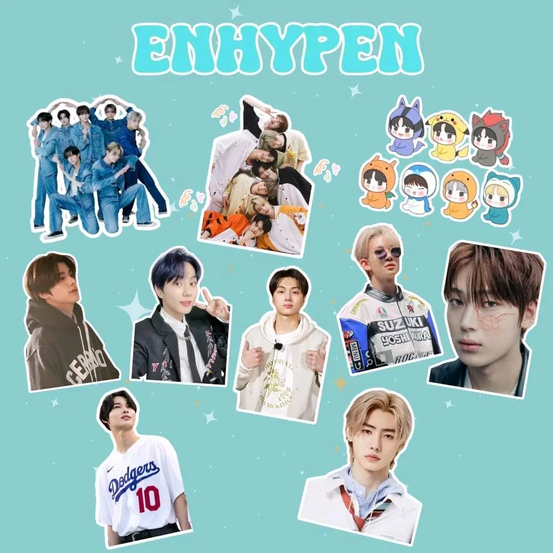 Enhypen Inspired Stickers (Available in Waterproof & Non Waterproof ...
